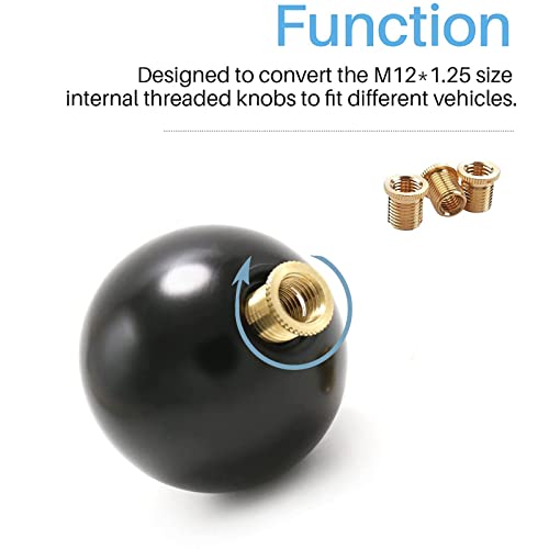 Lotcesfun 3Pcs Brass Shift Knob Adapters Universal M8 X 1.25/M10 X 1.25/M10 X 1.5 Thread Gear Shifter Knob Screw #TOP3