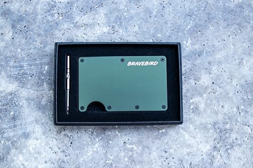 Bravebird Slim Metal Wallet, Card Holder, Forest Color, 8-9 Card Capacity, RFID Blocking, Clip or Strap4