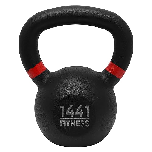 1441 Fitness 10KG Powder-Coated Kettlebell – Black Cast Iron Kettle Bell, Ideal for Beginners, Strength Training, Full-Body Workouts & Home or Commercial Gym Use (1PC)