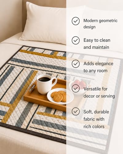 Image of Homerz Premium Reversible Bed Server | 30x30 Inch Quilted Waterproof Fabric | Foldable Dining Mat for Bed, Sofa & Floor Use (Bloom, 30x30)