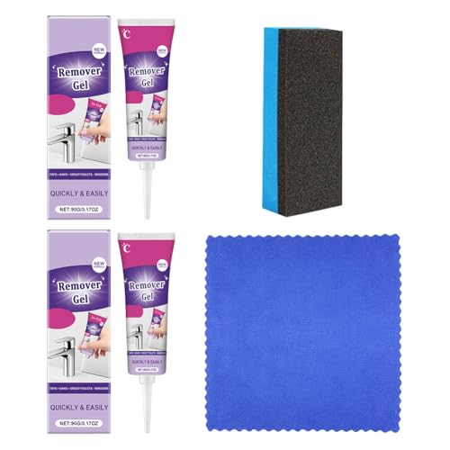 Gel de removedor de manchas de 2 pcs con toalla y esponja limpia para lavadora gel de removedor para el hogar para lavadora de baño fregaderos de cocina de baño