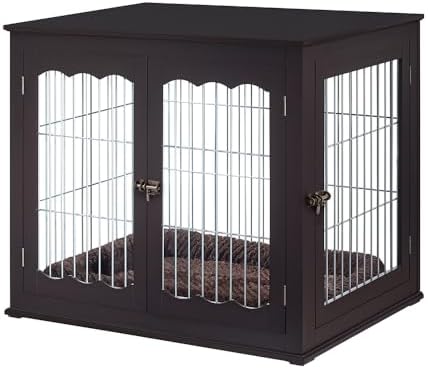 unipaws 36 Inch Furniture Style Dog Crate End Table with Cushion ...
