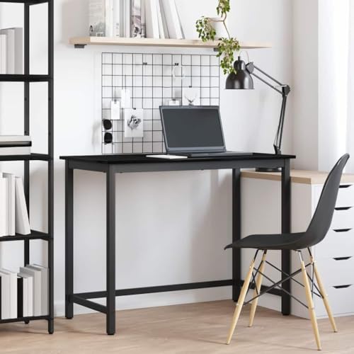 Table noire aspect chêne réglable pour soulager le dos au bureau à domicile - 2