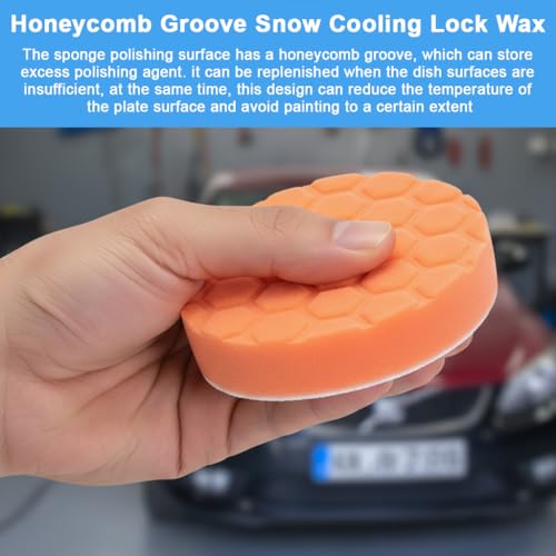 Image of STHIRA 5Pcs Car Polishers Honeycomb Polishing Pads 3'' Dia Car Polishing Sponges for Scratch Repair, Waxing & Mirror-Finish Restoration
