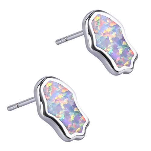 Kelitch Irregular Opal Stud Earrings Boho 925 Silver Earrings Fashion Jewelry For Women #TOP24