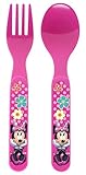 Zak! Designs GoPak Flatware Set with Fork, Spoon and Travel Case with Minnie Mouse, BPA-free