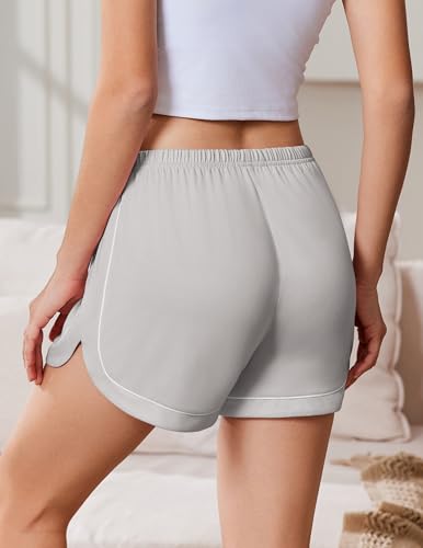 Image of Ekouaer Pajama Shorts Women Soft Sleep Shorts Casual Lounge Shorts Cute High Waist Pajama Bottom Comfy Split Side Pj Bottom