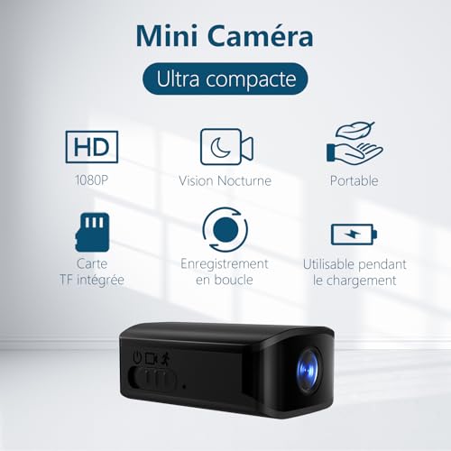 Mini caméra, caméra de surveillance domestique HD pour intérieur, avec détection de mouvement, idéale pour la sécurité et la surveillance des personnes âgées, des enfants et des animaux de compagnie. – vue 2