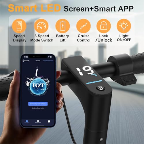 WERHY 10 Inches Electric Scooter, 500W Powerful Motor & 22 MPH Top Speed, 22-28Miles Long Range, Folding E Scooter with Dual Braking for Adults