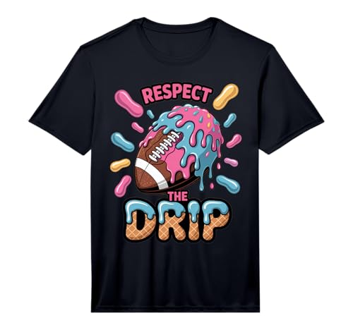 Respect The Drip Football Ice Cream QB RB WR TE Quarterback Performance T-Shirt