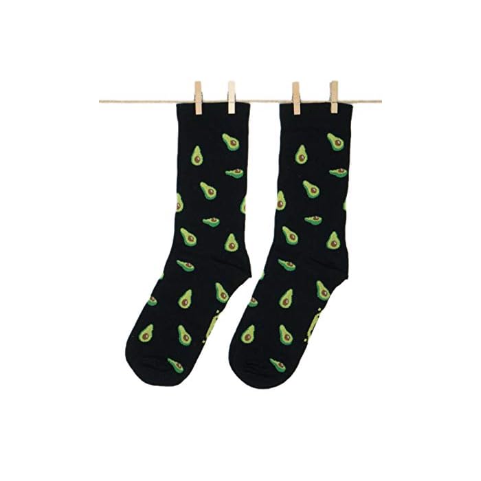 Roits Lustige Avocado Schwarze Socken Herren Damen - Bunte Witzige Socken, Odd Fun Socks Geschenke Accessoires