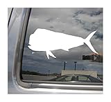 Mahi Mahi Fish Dolphinfish - Fishing - Cars Trucks Moped Helmet Hard Hat Auto Automotive Craft Laptop Vinyl Decal Store Window Wall Sticker 01048