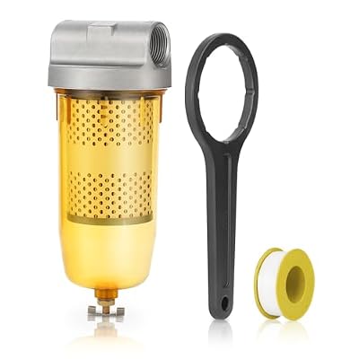 ROADGIVE 496 Diesel Fuel Tank Filter Assembly, Water Separator Fuel Filter Diesel Water Separator with 1’’ NPT Top Cap, Wrench and Tape