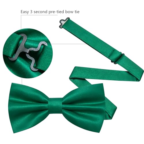 Image of YOHOWA Mens Bow Tie Set Paisley Coloful Pre-tied Bowties Adjustable with Handkerchief Cufflinks Wedding Prom Party