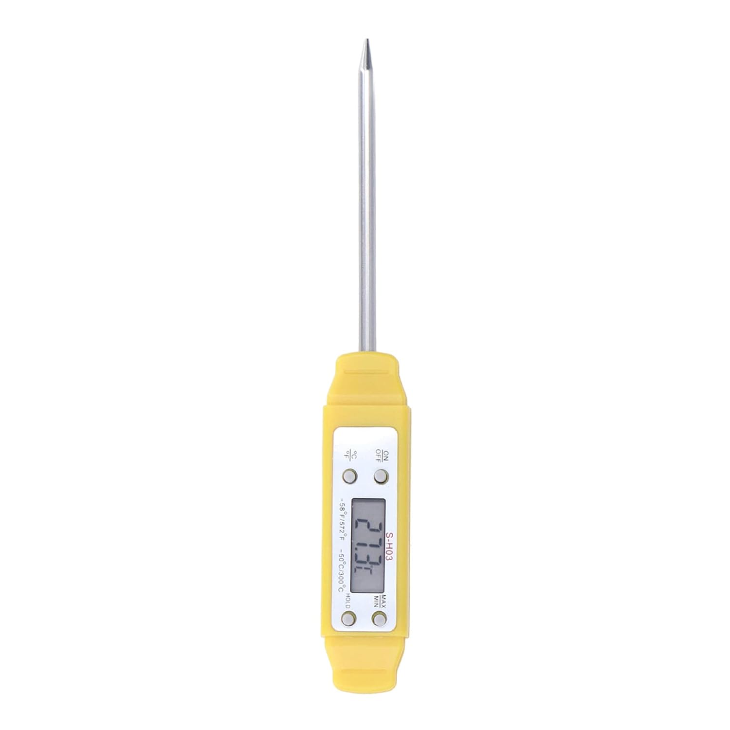 Meat Thermometer Pen, Kitchen Barbecue Meat Oil Temperature Water Type Pocket Digital Thermometers Meter Probe Type Electronic Food Thermometer Read Food for Cooking Red (Yellow)