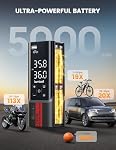 Lamicall Portable Car Tire Inflator - Air Compressor [150 PSI] [4X Faster] Cordless Car Air Pump Rechargeable, Pressure Gauge Display, LED Light, for Cars, Motorcycles, Bike, Ball, Wheels, Mom Gift