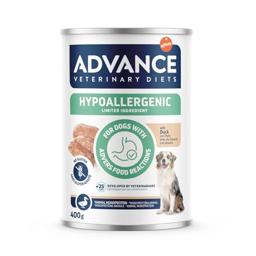 Advance Diets Nassfutter für Hunde, hypoallergen, mit Ente – 6 Dosen x 400 g