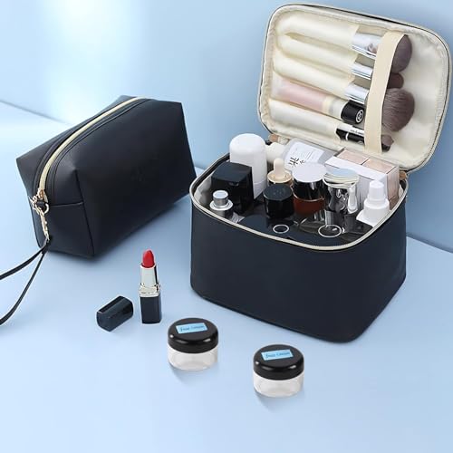 Flintronic 12 Stück Döschen, 50ml Plastik Döschen, Leerdose klarer Tiegel, Cremedose Leer Transparent Tiegel mit Spatel und Etikett，Reise Töpfchen Döschen Set für Mini-Kerzen Kosmetik