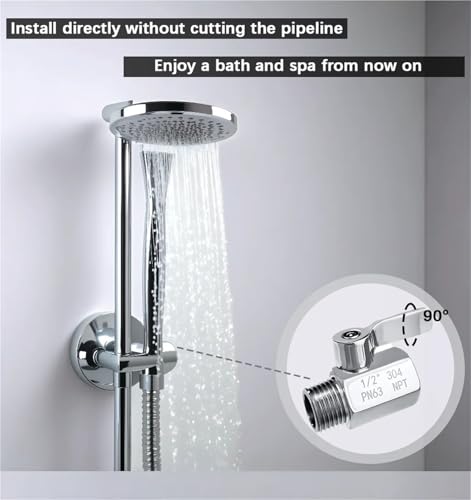 Robinet à bille miniature inox douche régulateur débit eau vanne arrêt compacte filetée - 5