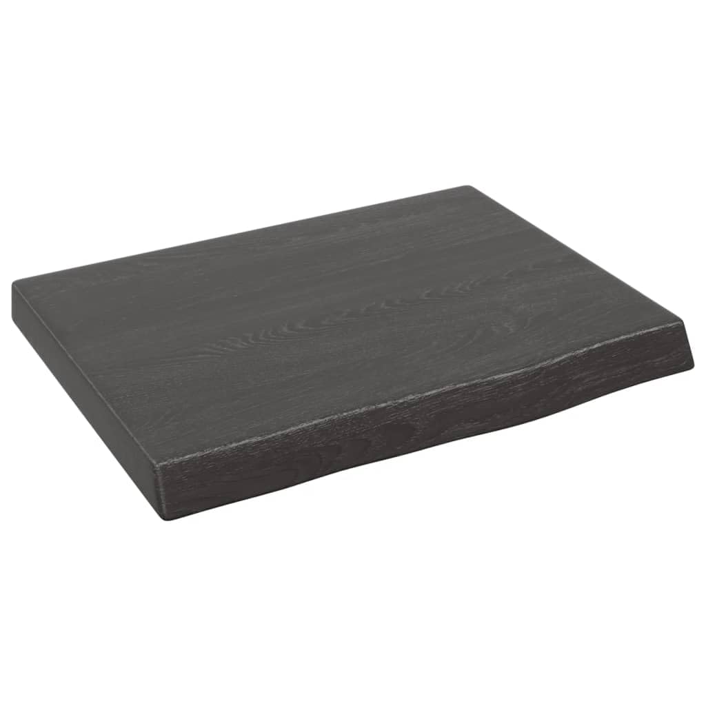 Estante de pared gris oscuro de madera maciza roble de 40x30 cm para hogar