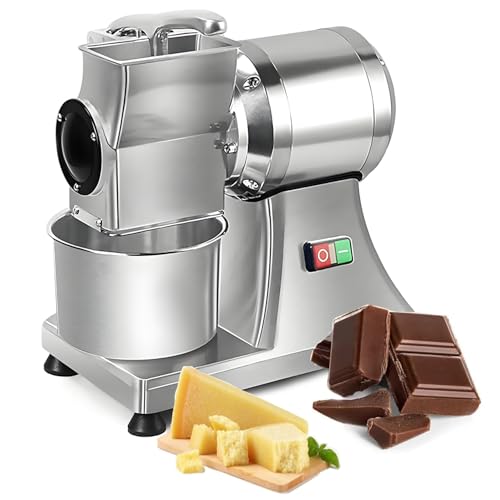 DPLXQPP 3-in-1 Commercial Electric Grater,Stainless Steel Cheese Shredder,Bread Crumb Maker & Nut Grinder Machine with Detachable Parts,Easy Clean,For Fast & Uniform Results
