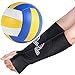obmwang 2 Pieces Volleyball Accessories Including Volleyball Knee Pads and Arm Sleeves with Protection Pads and Thumb Hole for Women Girls Teens(Black)