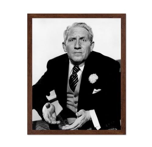 Atelier Lumiere Movie Photo - Father of the Bride 1950 - Concerned Father Portrait Formal Attire Expressive Gesture Thoughtful Moment - 11x14 Brown Framed Wall Art Decor