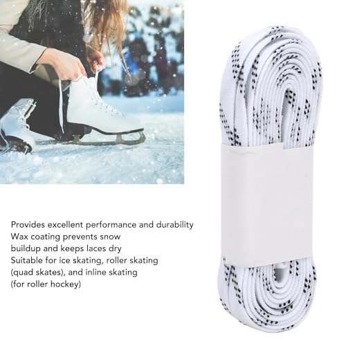 Cadarços de Skate de Hóquei Encerados para Patins Juniores Juniores, Ponta Moldada à Prova D'água E