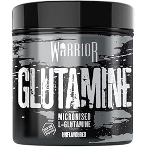 Warrior Glutamine 300g – Pure Micronised L-Glutamine Powder – Amino Acid – Muscle Growth & Recovery Supplement- Gut Health – Mix in Protein – Pre and Post Workout – 60 Servings (Unflavoured)