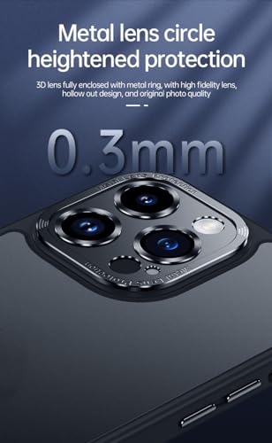 Étui rigide de luxe armure mate pour iPhone 14 Pro Max avec protection objectif photo bleu - 2