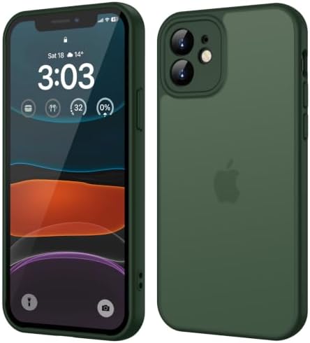 ORDA für iPhone 11 Hülle mit Kameraschutz, Grün | Vollständiger Kameraschutz, Stoßfest Kratzfest Transluzente Rückseite, Anti-Fingerabdruck Case, Matt Handyhülle für iPhone 11