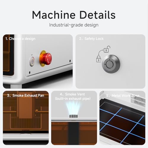 Image of Creality Falcon A1 10W Laser Engraver, Enclosed Laser Cutter with Air Assist, HD Camera Positioning, Beginner-Friendly, Class 1 Safety Engravering Machine for Wood and Metal, Acrylic(White)