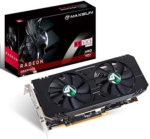 maxsun AMD Radeon RX 580 8GB 2048SP GDDR5 Computer Video Graphics Card GPU for PC Gaming 256-Bit DirectX 12 DVI, HDMI, DisplayPort Multi Monitors Extend