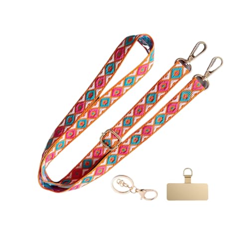 Image of Adjustable Phone Strap Cute Guitar Strap Designer Crossbody Bag, Perfect Womens Clear Bag Accessory Cell Phone Tether Lanyard