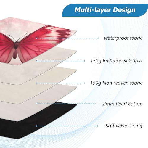 Funda para portátil de 13-14 pulgadas rosa galaxia mariposa miniatura 4