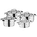 Produktbild WMF Compact Cuisine Topfset Induktion 4-teilig, Kochtopf Set mit Glasdeckel, Cromargan Edelstahl poliert, Töpfe Set unbeschichtet, Innenskalierung