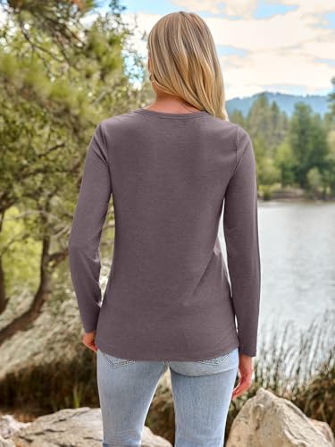 Image of AUTOMET Women's Long Sleeve Crewneck Shirts Casual Basic Tops