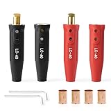 Welding Knight LC40 Welding Cable Connector Set Male and Female for 1/0 Thru 2/0 Cable Capacity 350 Amp 50-70 SQ-MM Black & Red 2-Set
