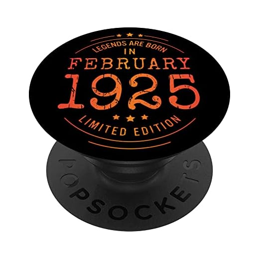 Cumpleaños Febrero 1925 Edición Limitada Regalo February PopSockets PopGrip Intercambiable