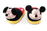 Stompeez Animated Mickey Mouse Plush Slippers - Ultra Soft and Fuzzy - Ears Flap as You Walk - Medium