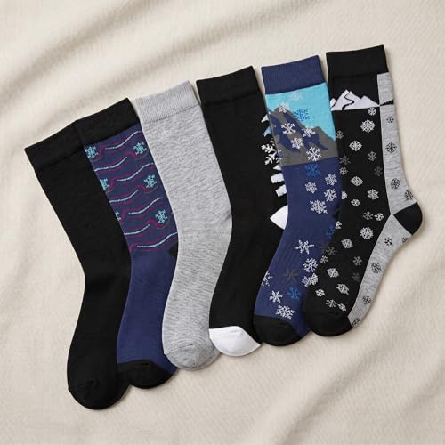 Image of Tipi Toe Women's 6-Pack Funky Crew Socks | Colorful Fun Patterned Novelty Dress Socks, Sizes 9-13