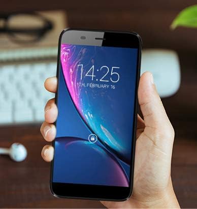 Hand holding the Serrano 3 Smartphone, showing its 5.5-inch screen