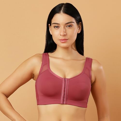 Image of SOIE Women Front Closure Full Coverage Non Padded Non Wired Posture Correction Bra