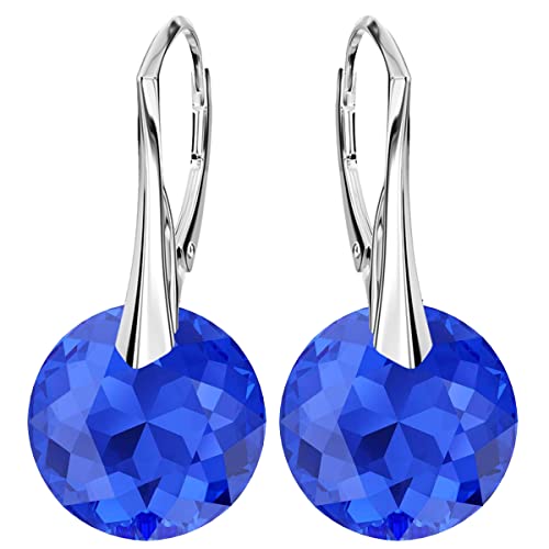 Pendientes colgantes de plata 925 con cristales elegantes para mujer
