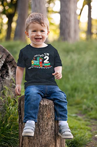 Unordinary Toddler 2Nd Birthday Shirt Boy Chugga Chugga Two Two Train Im Two Year Old Second Birthday (Charcoal Black, 3 Years) #TOP4