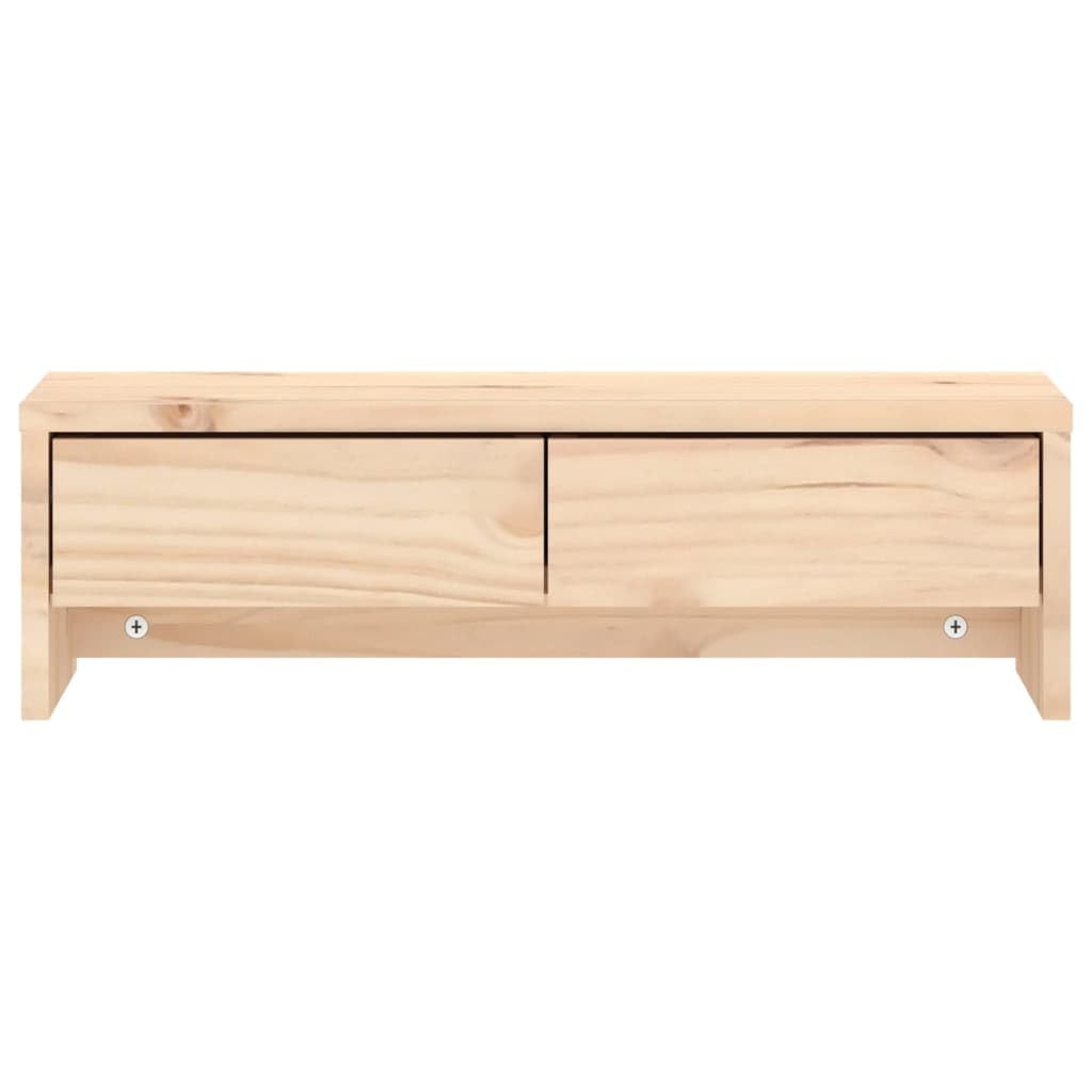 Mangloder - Supporto per monitor in legno di pino massiccio, 50 x 27 x 15 cm, per lavoro ergonomico in casa e ufficio, con spazio di archiviazione e gestione dei cavi, adatto come scrivania per