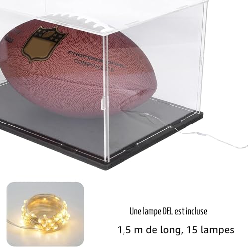 Vitrine Acrylique pour Collection pour Lego 10309 21265 75328 76428 Helmet Mini Figurine, Épaissie Boite Transparente Cube Vitrines et Rangements avec Lumière, Noir Intérieur 20x20x20cm – vue 7