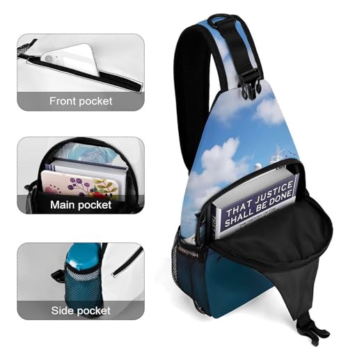 Mochila cruzada tipo sling para senderismo y uso casual miniatura 4