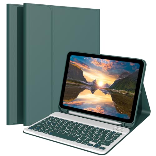 Ocricll Case with Keyboard for Samsung Galaxy Tab A11 Plus 2025 / Tab A9 Plus 2023, [Support 3 System] Magnetic Detachable Wireless Keyboard for Galaxy Tablet A9+ / A11+, Dark Green