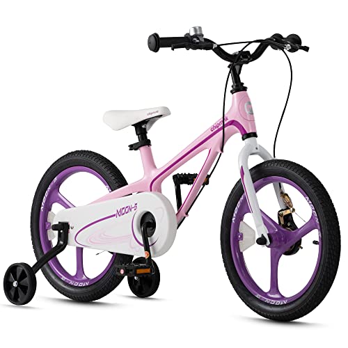 Image of RoyalBaby 16 Inch Kids Bike Mg Aluminum Alloy Childrens Bicycle with Disc Brakes Training Wheel Kickstand for Boys Girls Ages 4-6 Pink